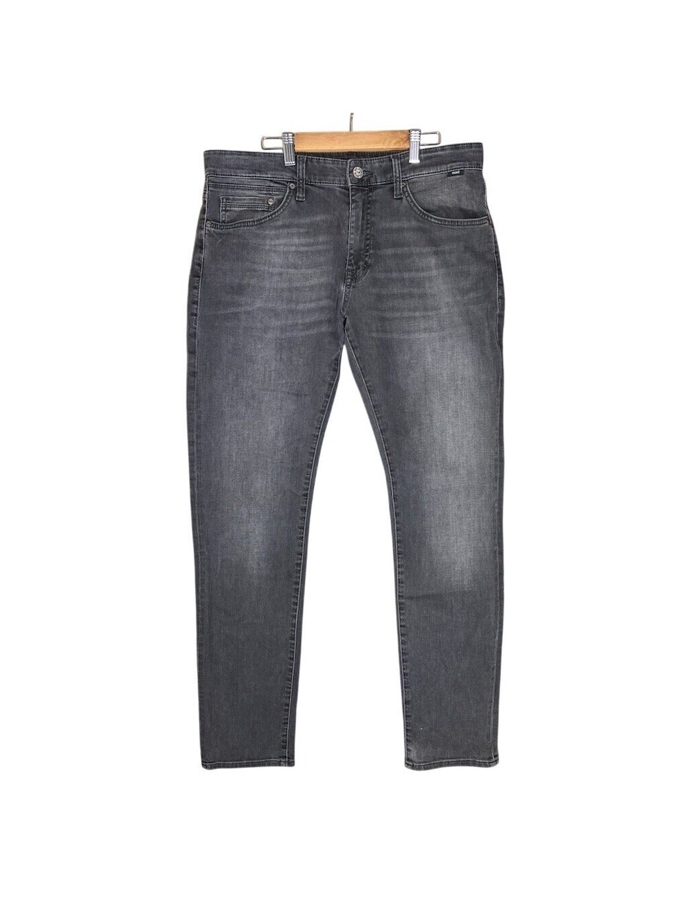 Mavi Jeans Mens 33x32 Gray Charcoal Wash Slim Straight Stretch Denim